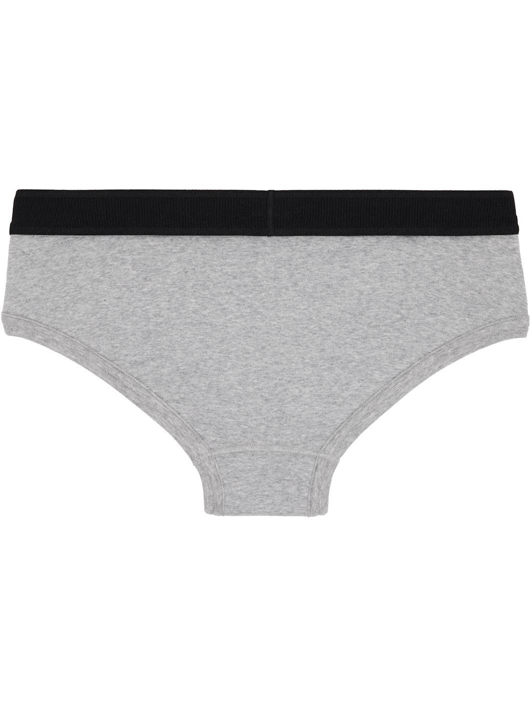 Two-Pack Black & Gray Cotton Briefs - 3