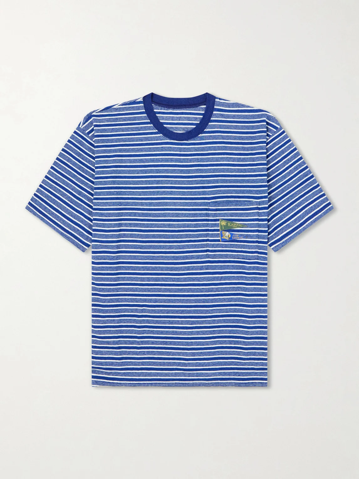 Logo-Appliquéd Striped Cotton-Jersey T-Shirt - 1