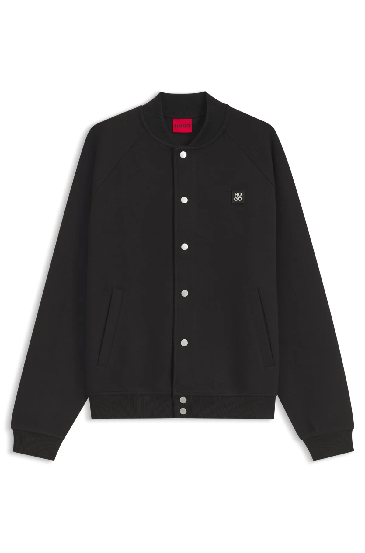 INTERLOCK-JERSEY BOMBER JACKET WITH STACKED-LOGO TRIM - 1