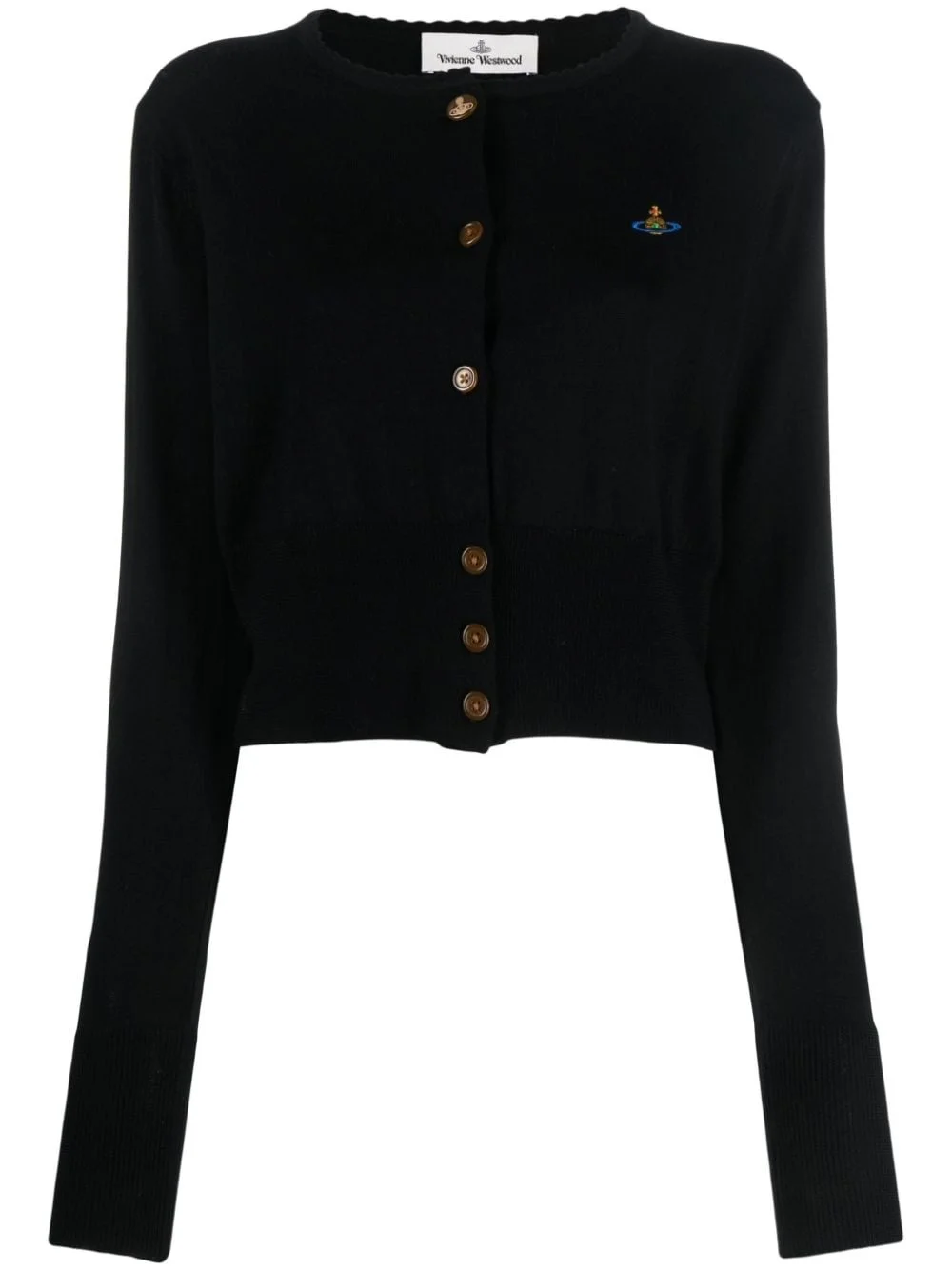 Bea logo-embroidered cropped cardigan - 1