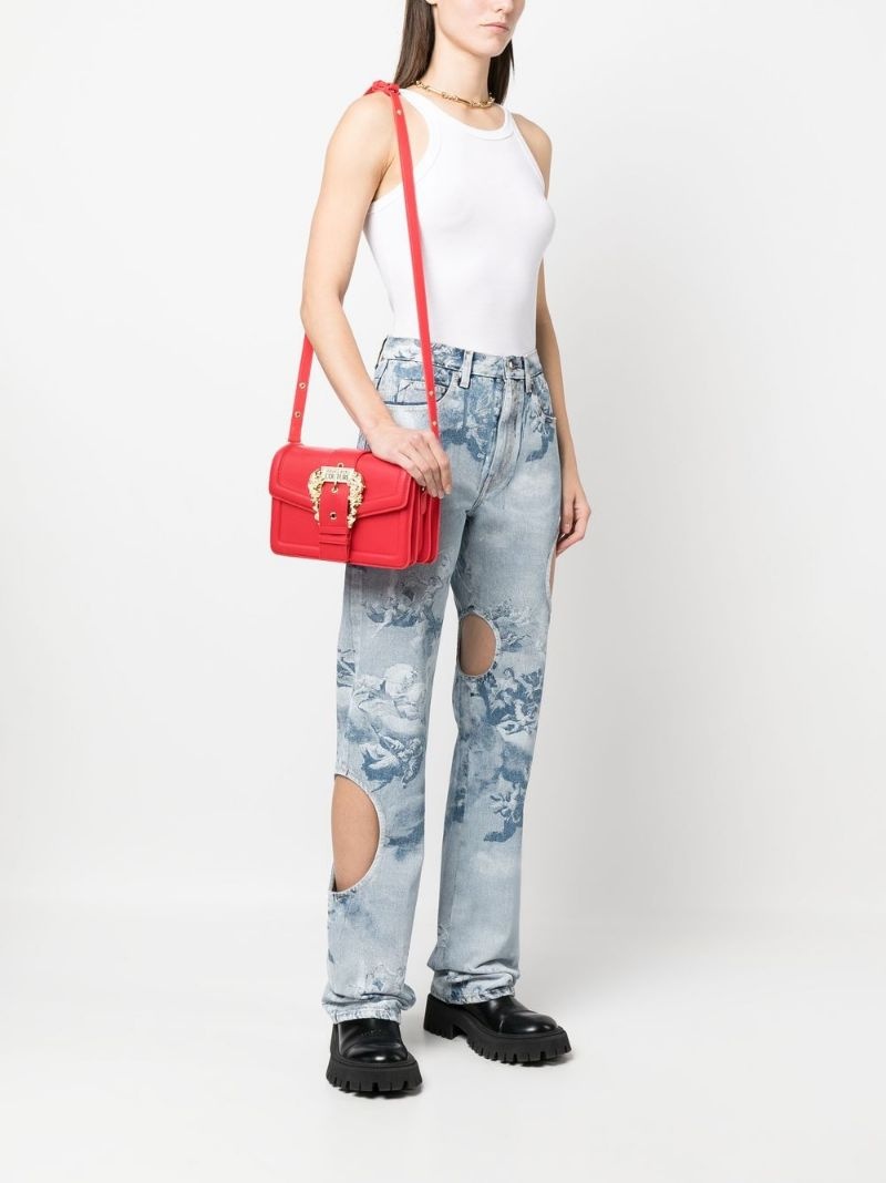 logo-buckle satchel bag - 4
