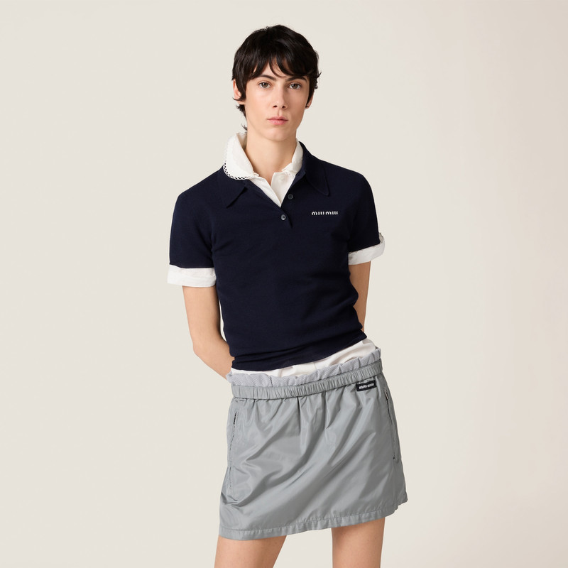 Miu Miu Technical silk miniskirt outlook