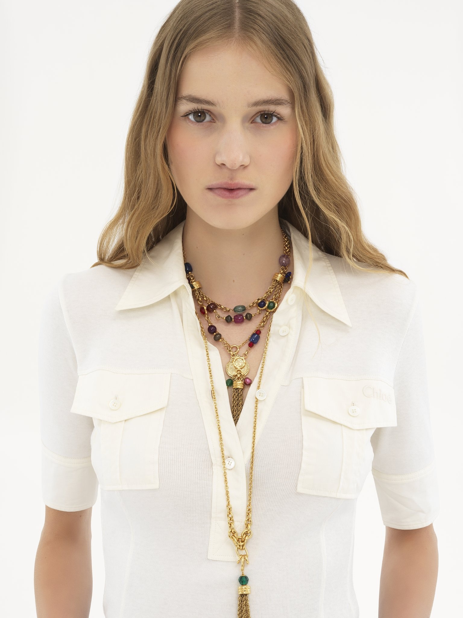 SHORT-SLEEVE UTILITARIAN TOP IN COTTON - 8