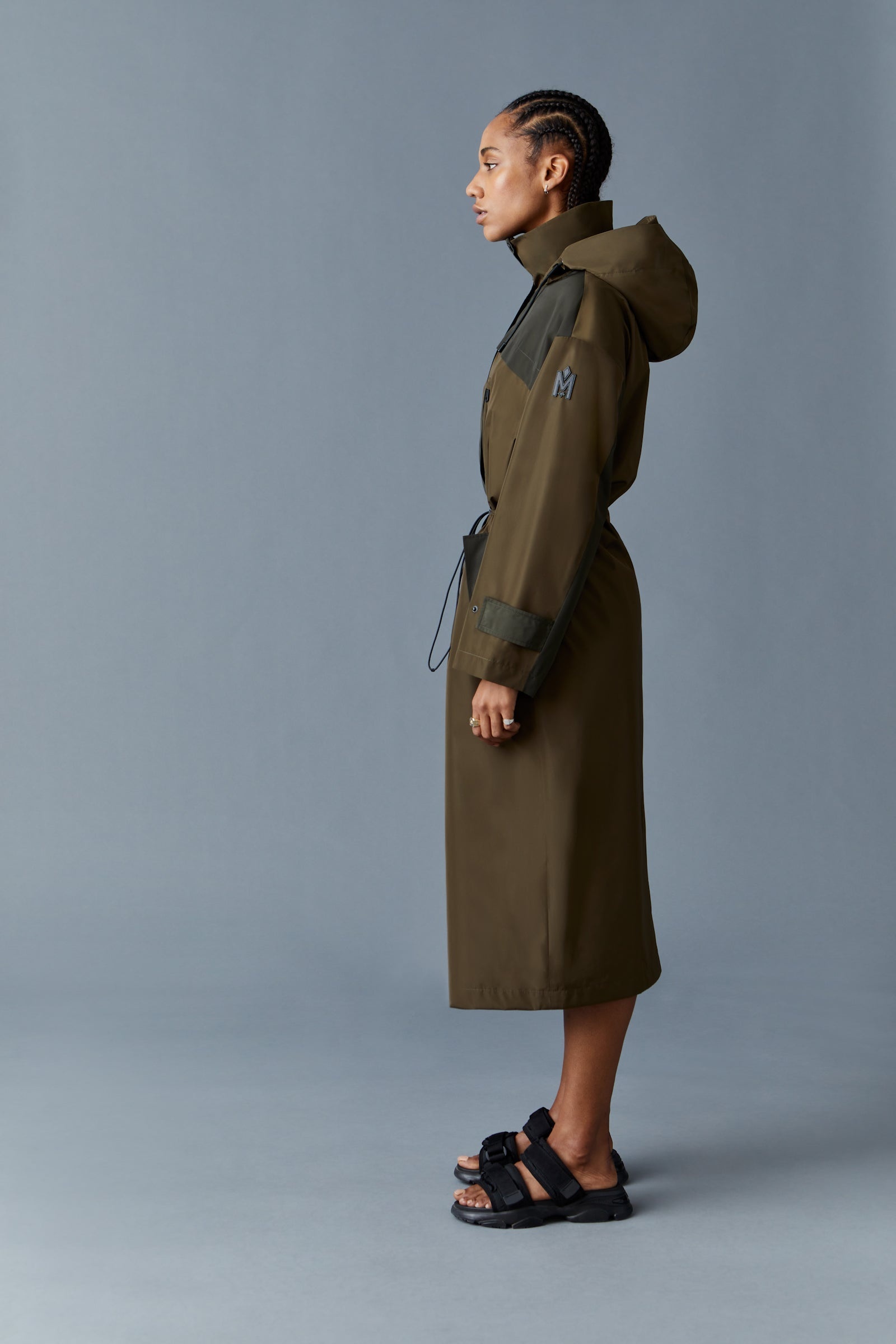 BREENA Long oversized raincoat with hood - 3