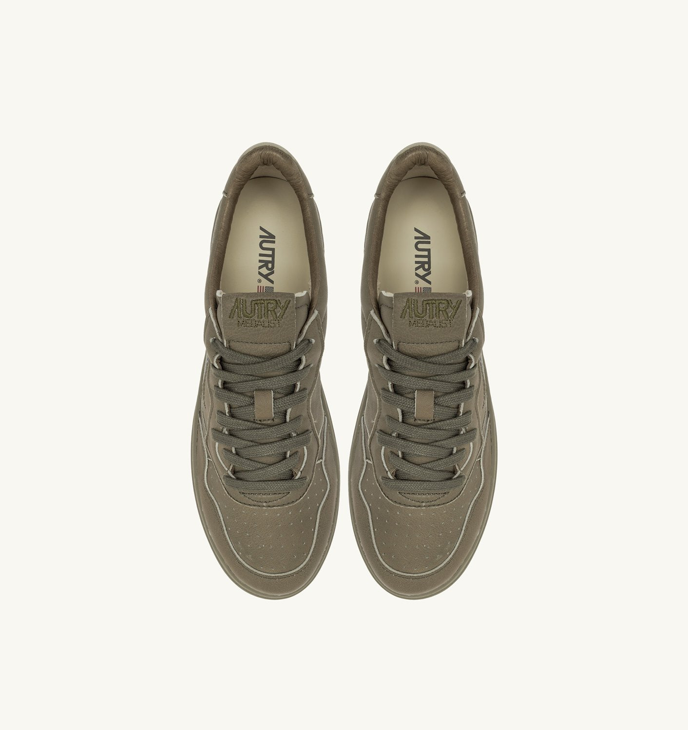 MEDALIST LOW SNEAKERS IN COVERT GREEN NAPA LEATHER - 5