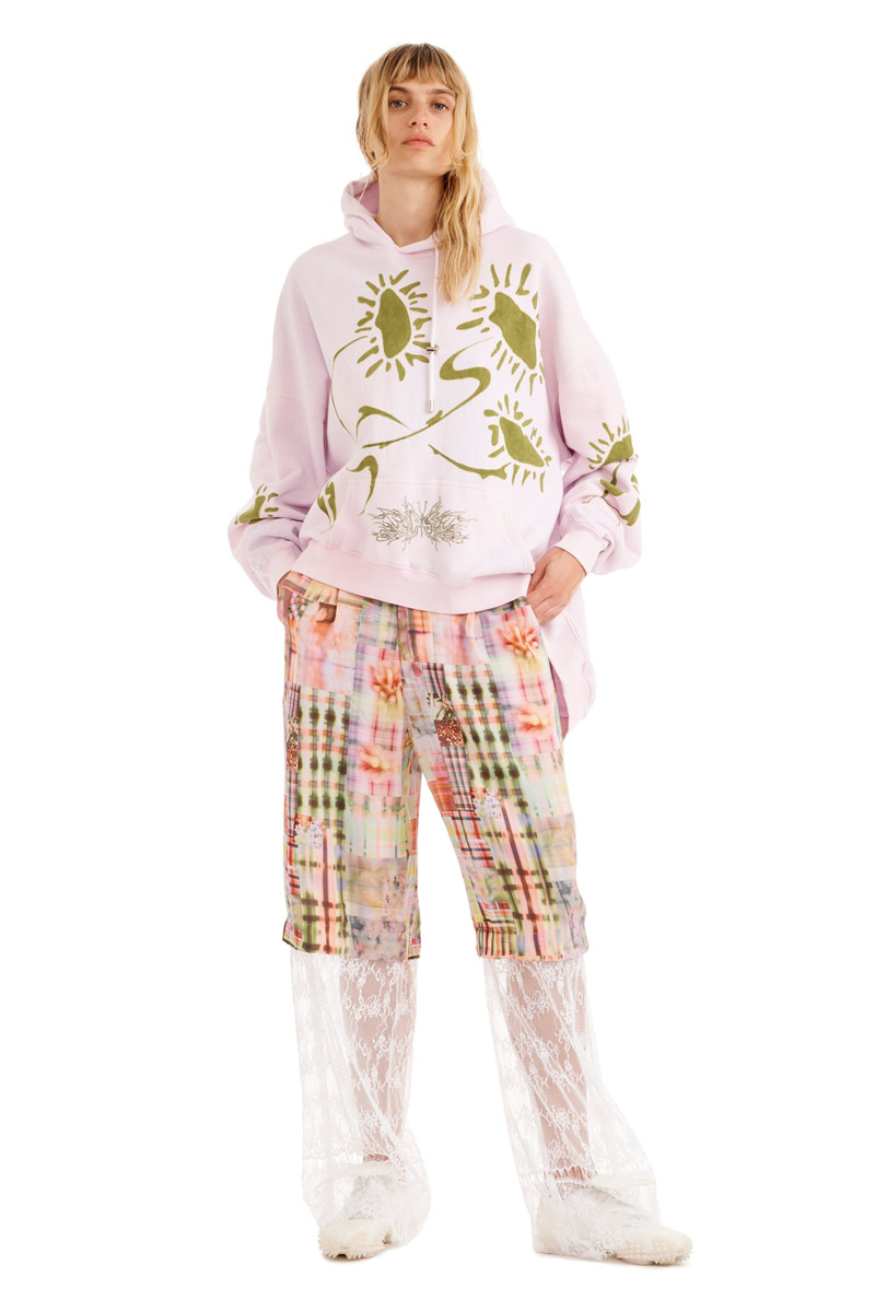 Collina Strada PINK DAISY WAVE HEM HOODIE outlook