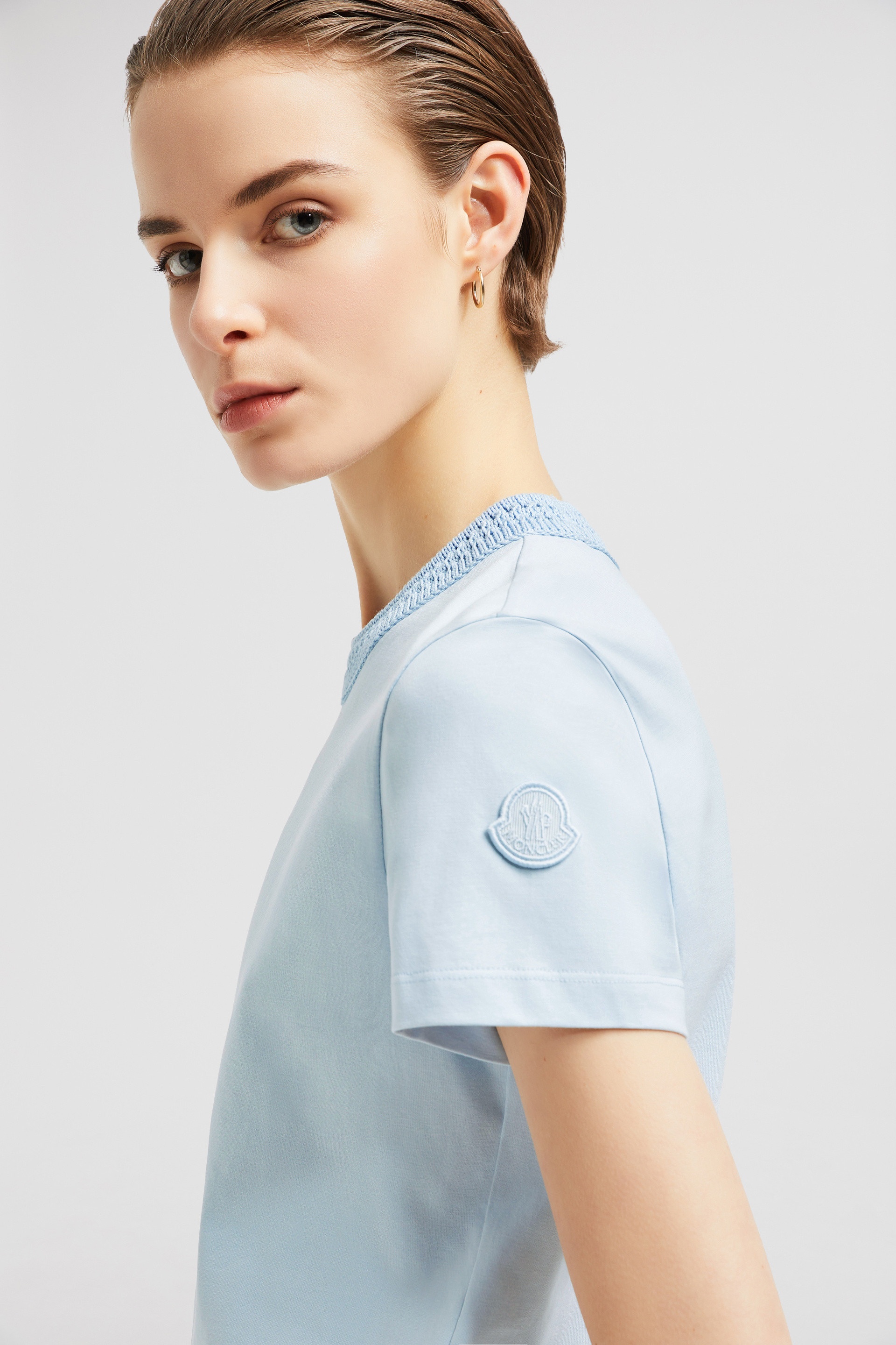 Crochet Accent Cotton T-Shirt - 4