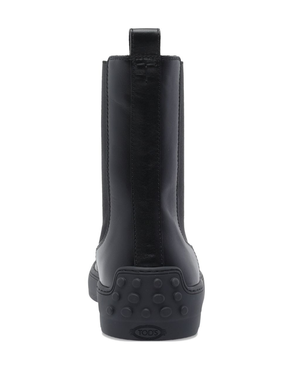 round-toe leather booties - 3