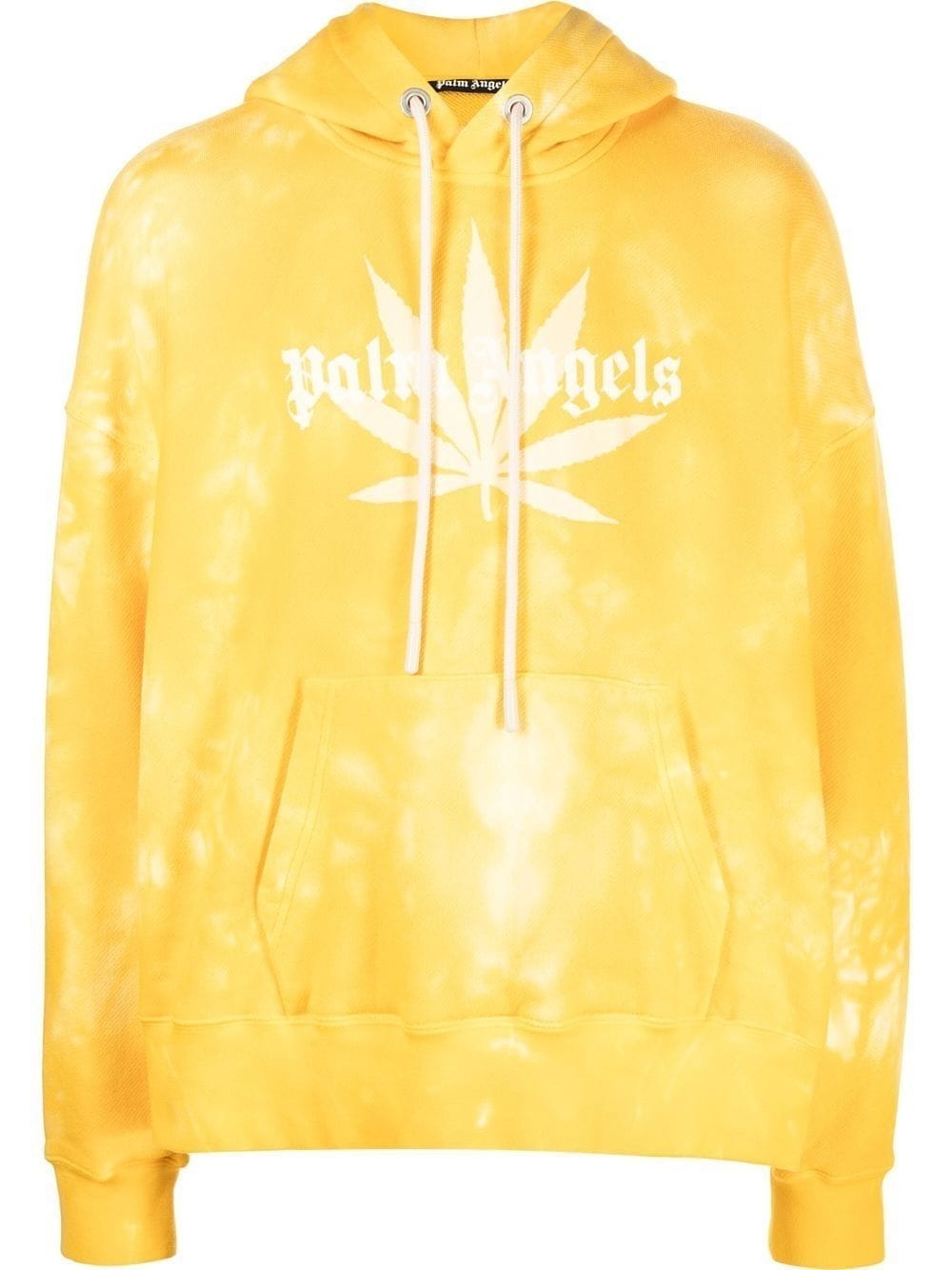 Leaf tie-dye logo-print hoodie - 1