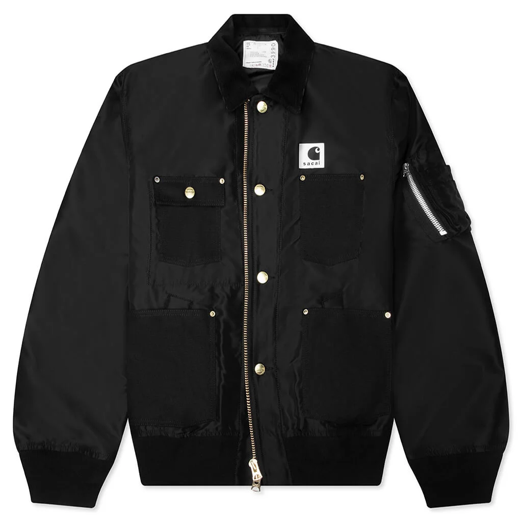 SACAI X CARHARTT WIP NYLON TWILL DUCK BLOUSON - BLACK - 1