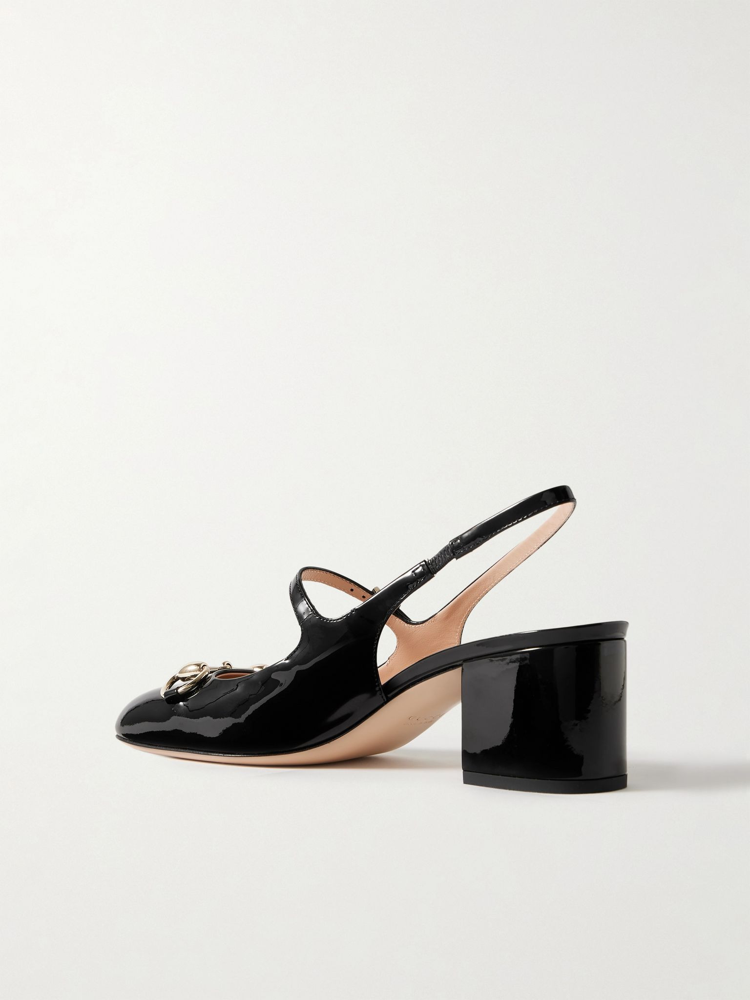 Lady horsebit-detailed patent-leather Mary Jane pumps Black - 3