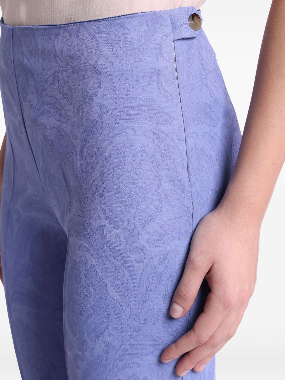 cady-texture jacquard trousers - 4