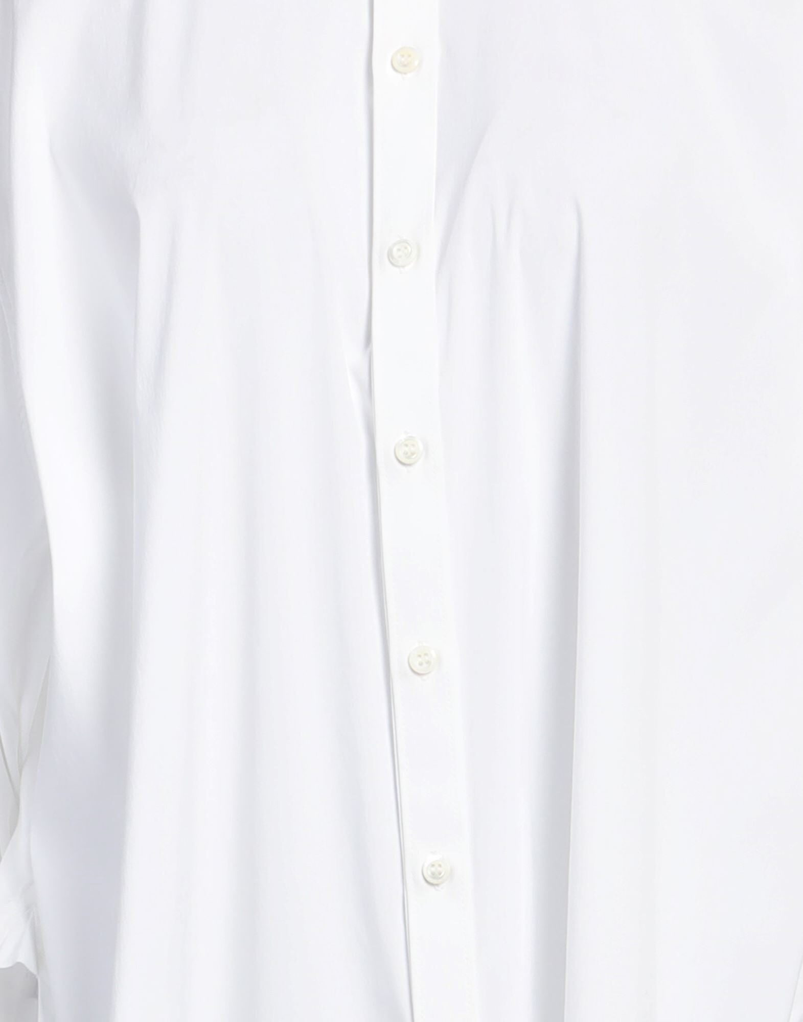 White Women's Solid Color Shirts & Blouses - 4