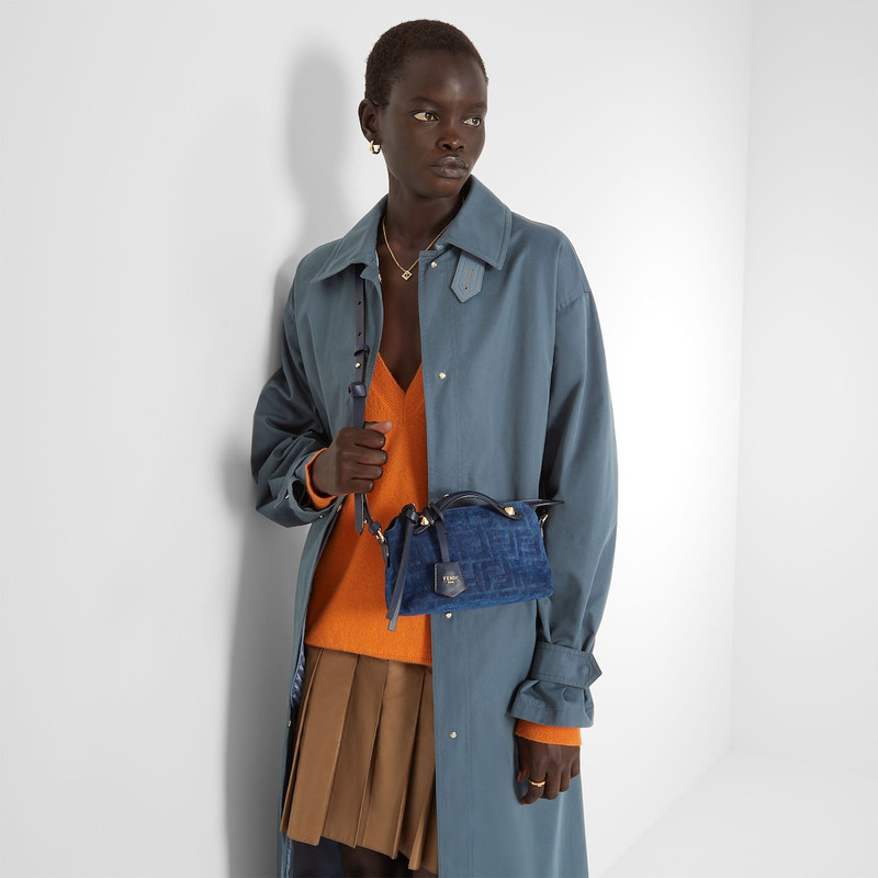 By The Way Soft Mini Blue FF denim flocked mini-bag 2
