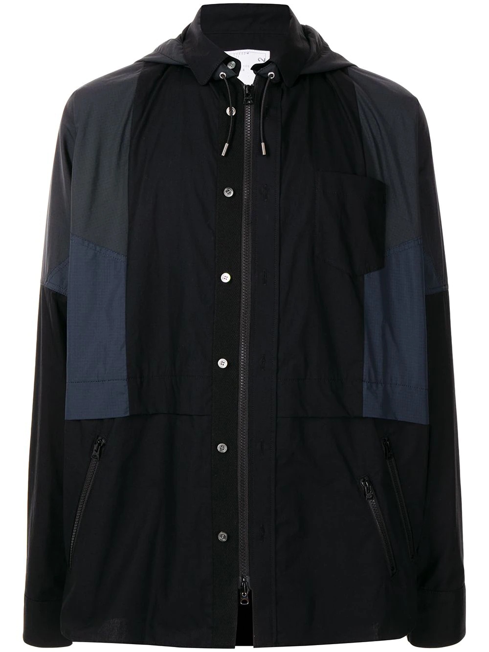 zip-up hooded shirt - 1