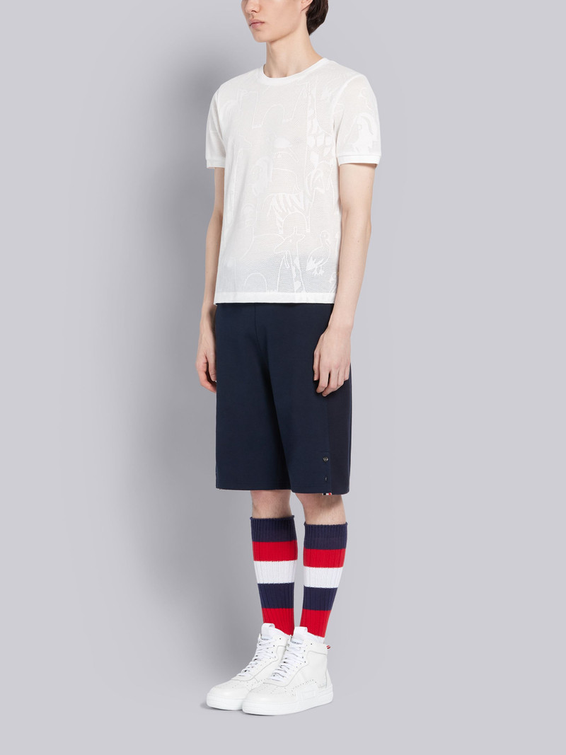 White Pebbled Calfskin Basketball High-top Trainer 6