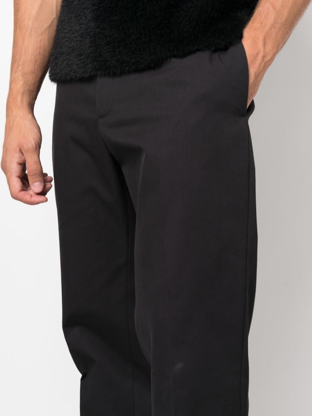 straight-leg cotton trousers - 5
