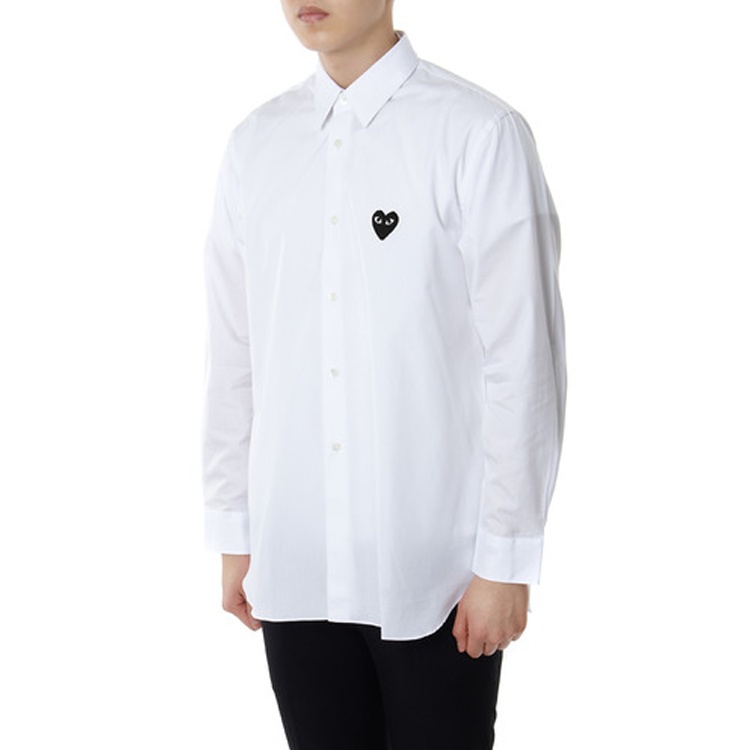 COMME des GARCONS PLAY Black Emblem Button Down 'White' AZ-B004-051-2 - 6