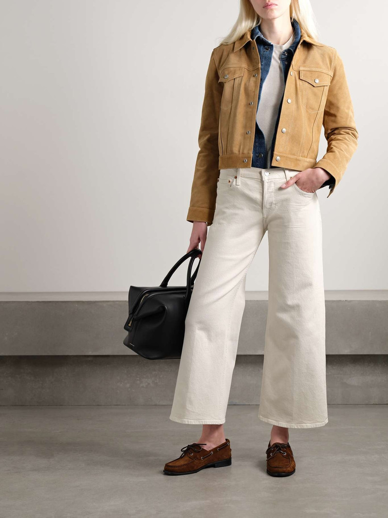 RE/DONE Cropped mid-rise wide-leg jeans White outlook