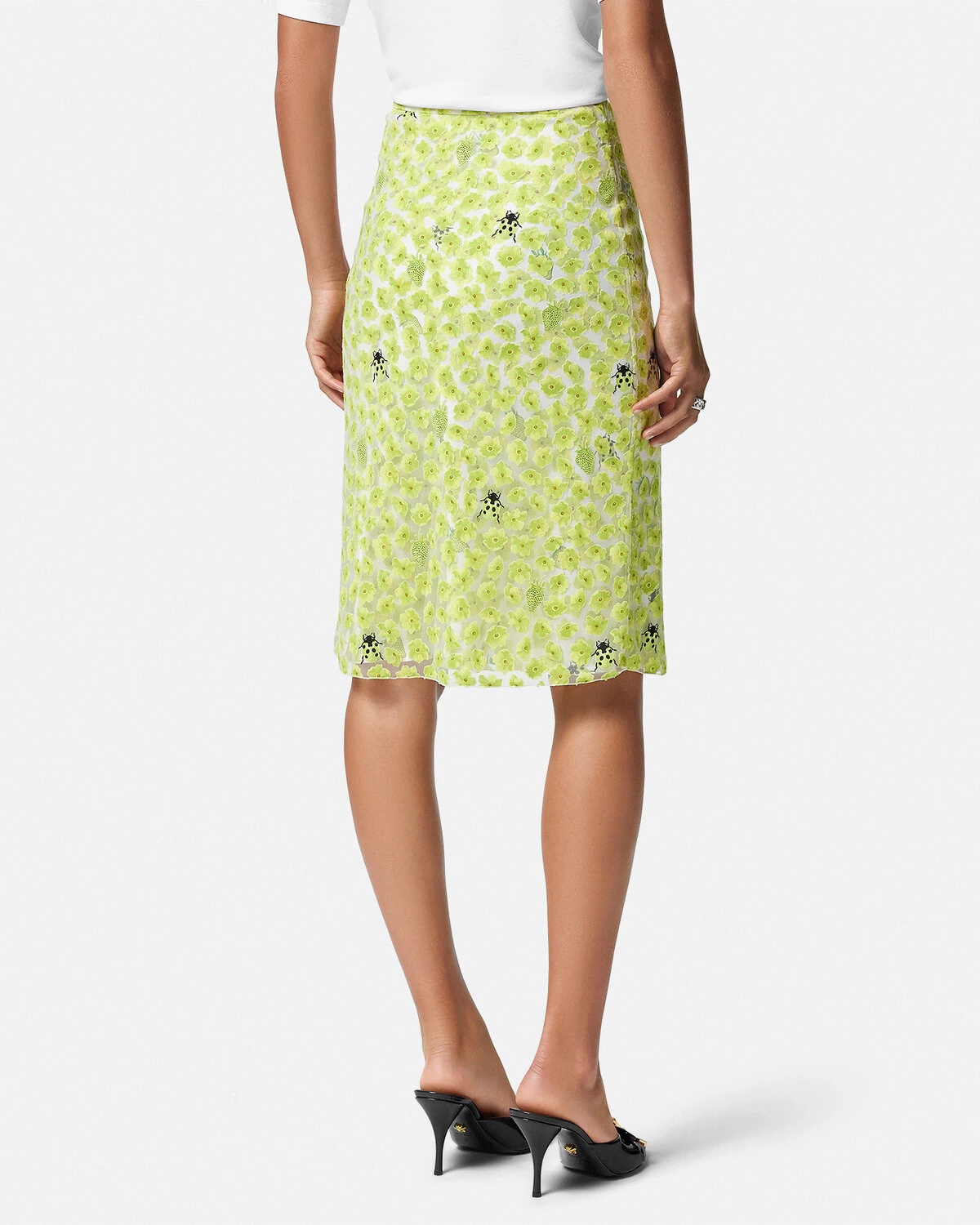 Strawberry Garden Devoré Pencil Skirt - 5