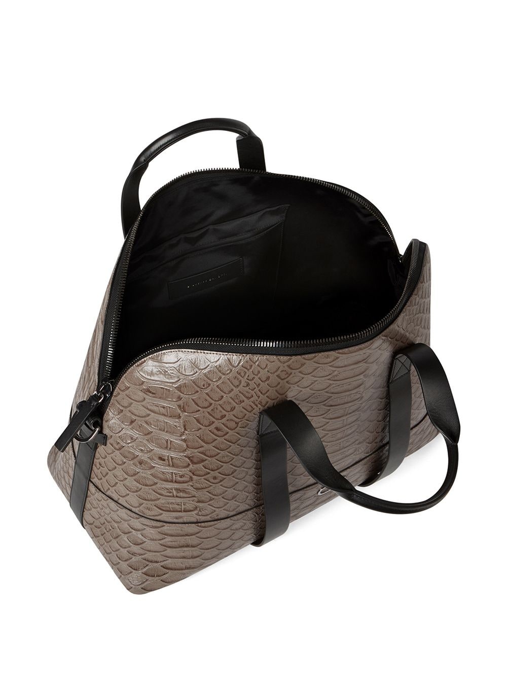 snakeskin-effect zipped holdall bag - 4