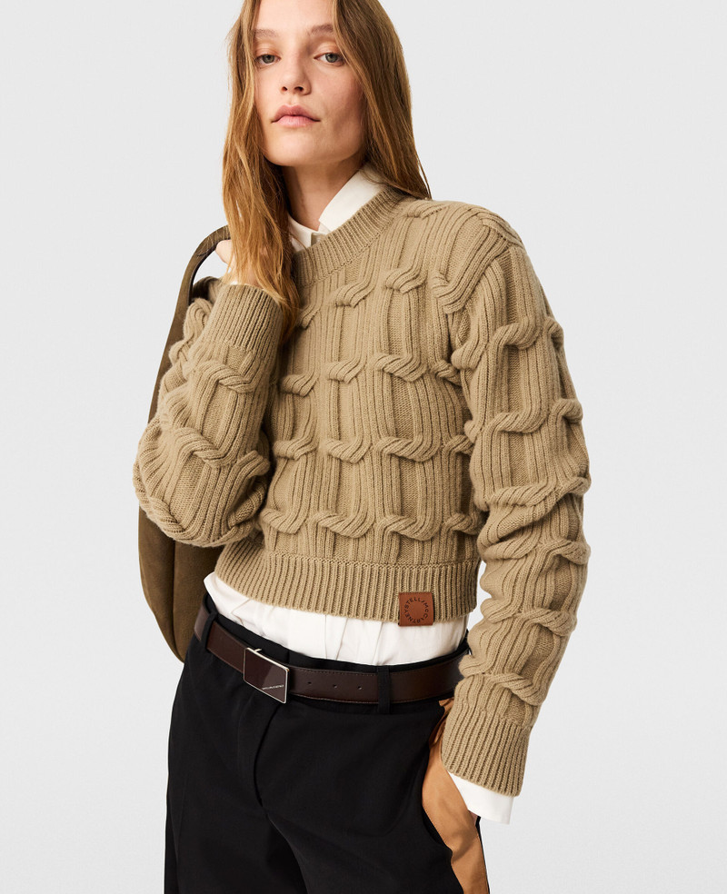 Stella McCartney Falabella Cable-Knit Crewneck Jumper outlook