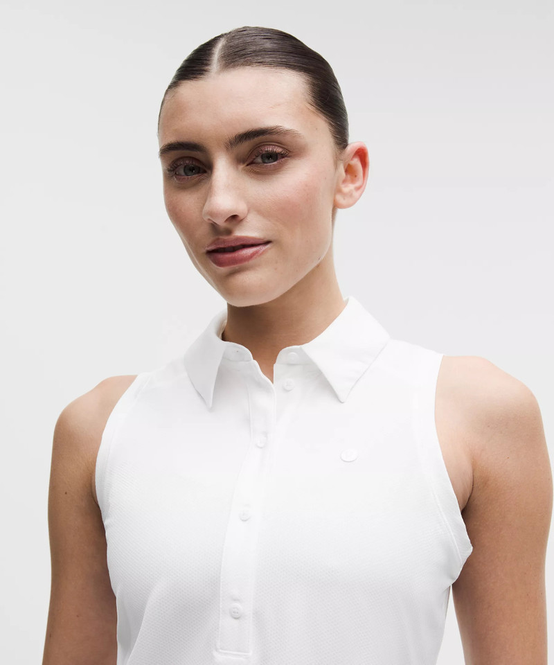 Quick-Dry Sleeveless Polo Shirt *Straight Hem 4