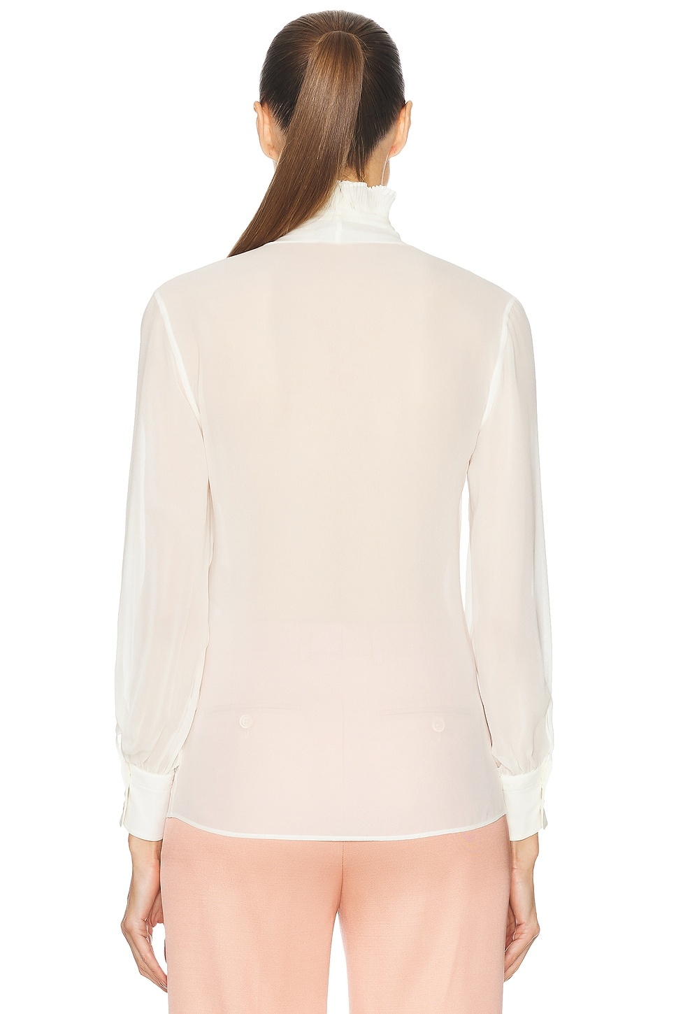 Long Sleeve V Neck Blouse - 3