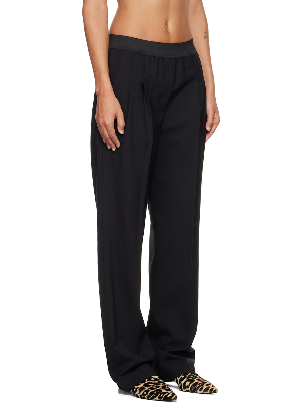 Black Niro Elasticated Waistline Trousers - 2