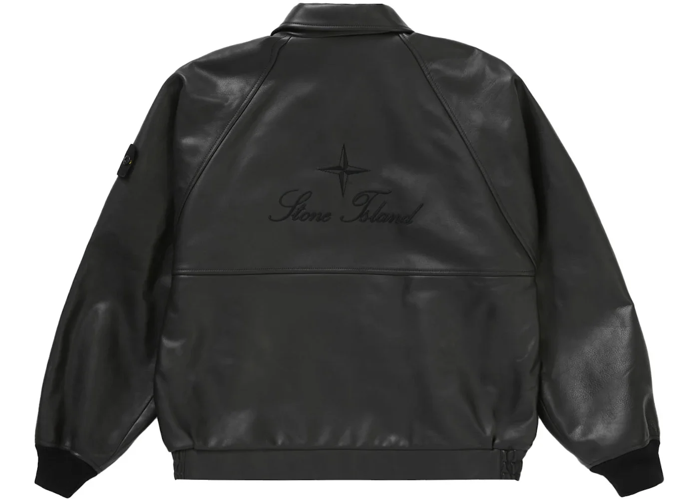 Supreme Supreme Stone Island Leather Bomber Jacket Black | REVERSIBLE