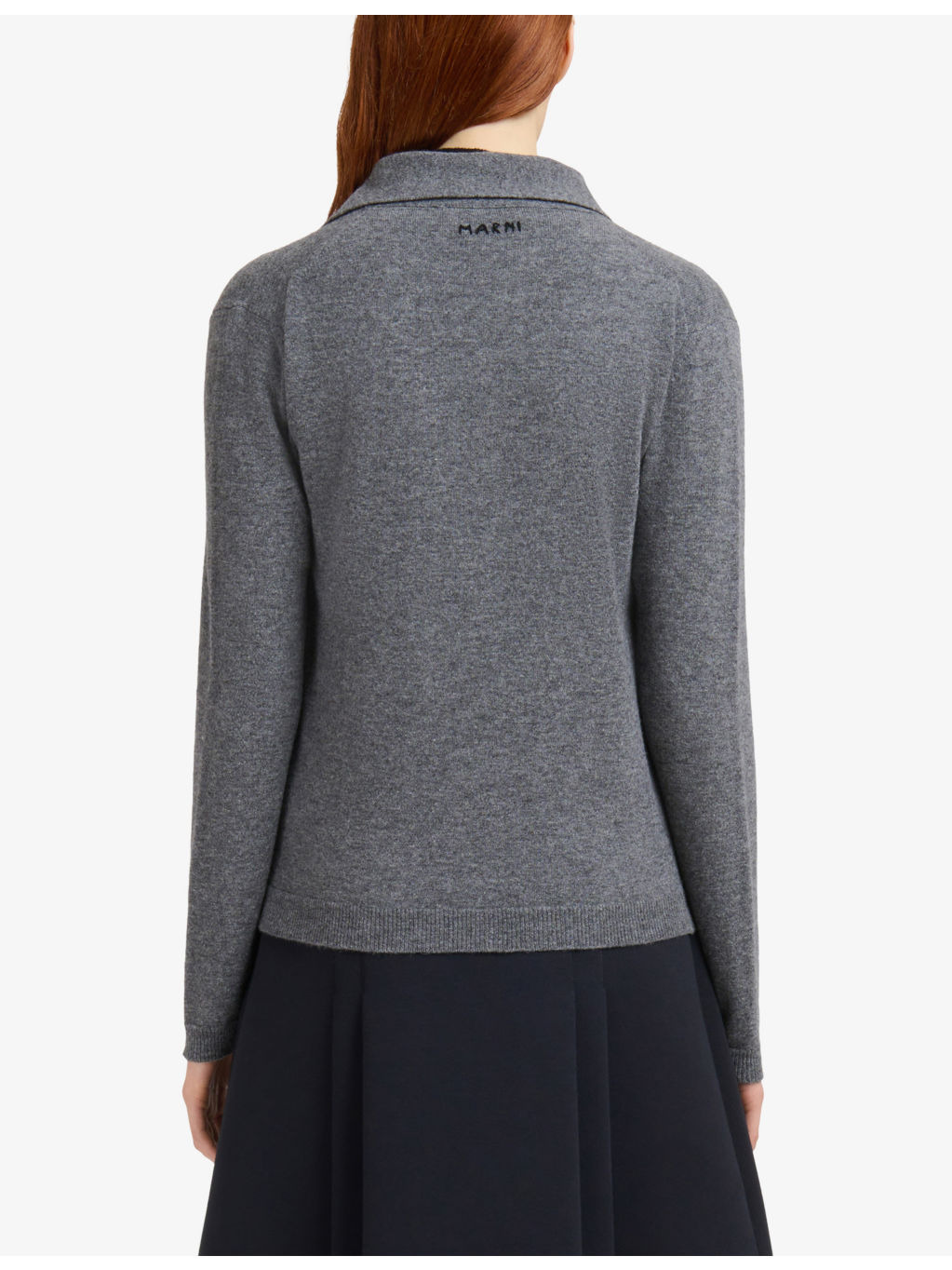 Colour-Block Brand-Embroidered Wool Cardigan - 4