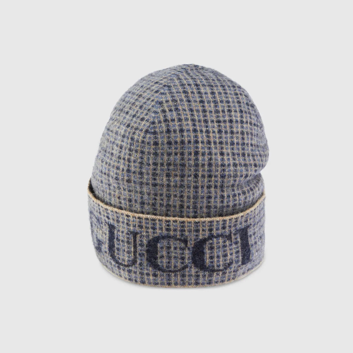 Wool check hat with Gucci - 1