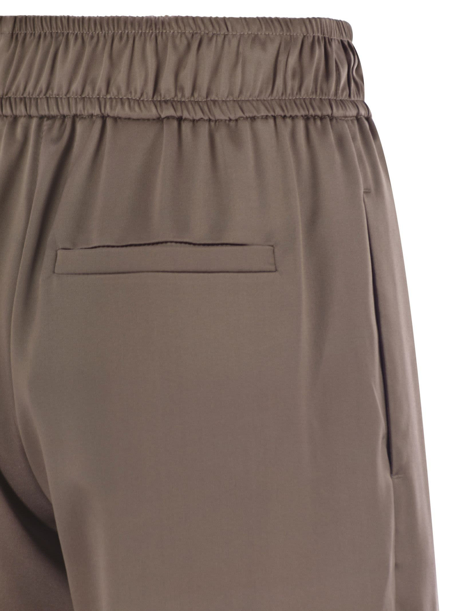 Brunello Cucinelli Women Track Trousers In Stretch Silk Satin - 4