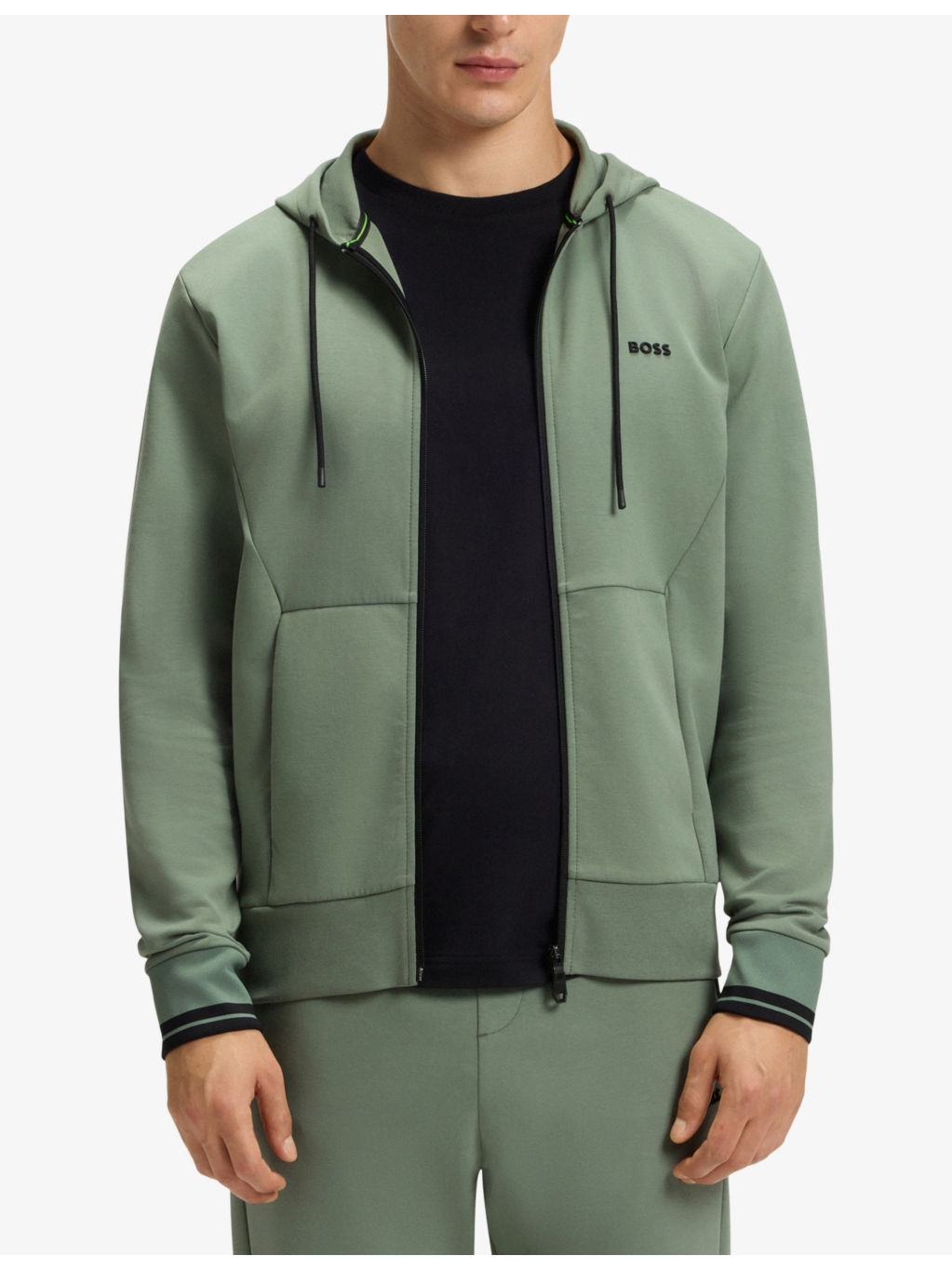 Branded Zip-Up Stretch-Jersey Hoody - 3