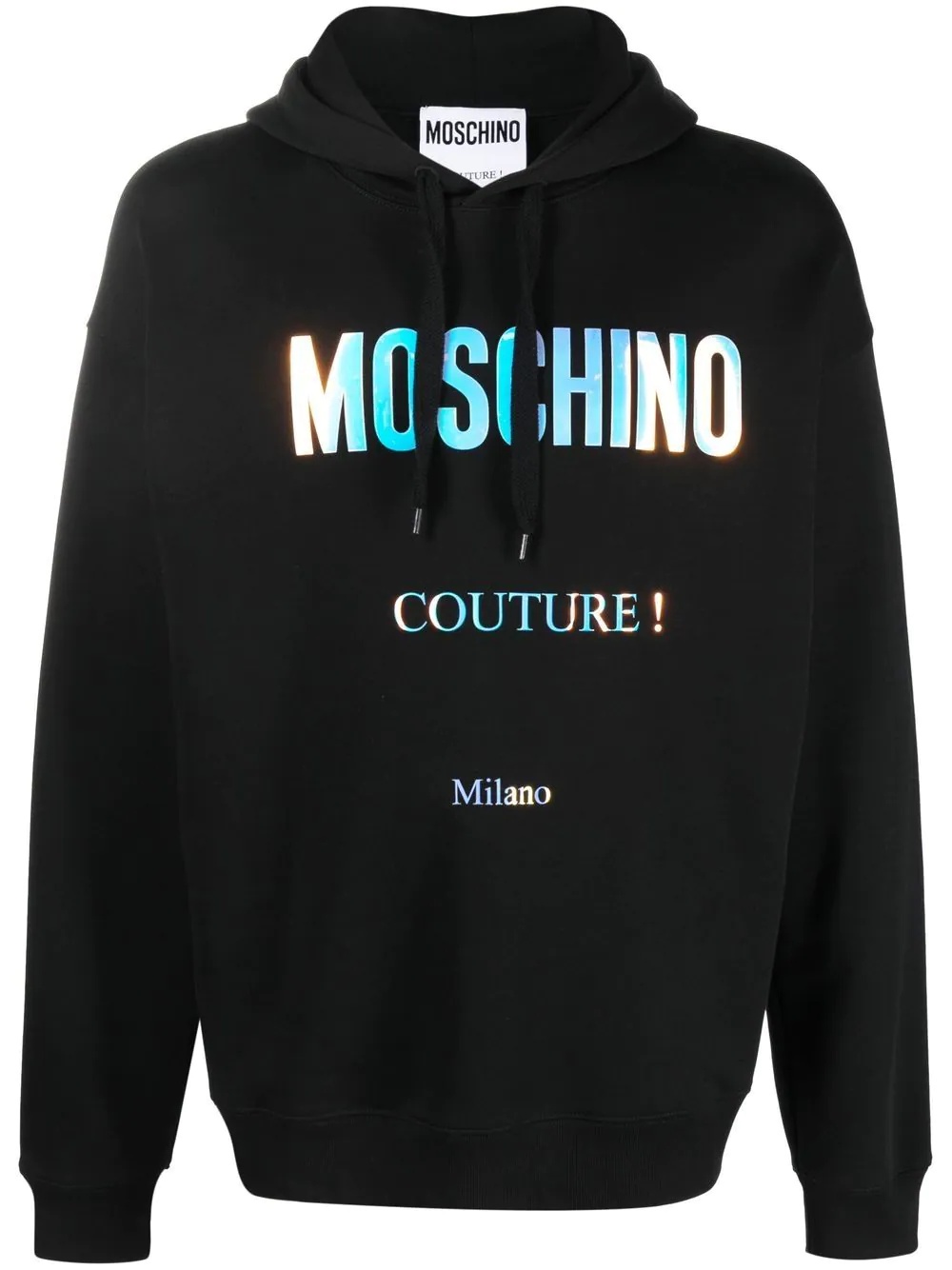 logo-print cotton hoodie - 1