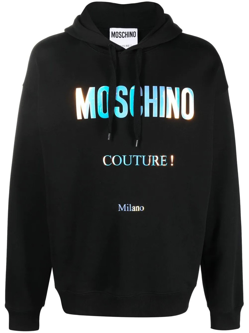 logo-print cotton hoodie 1