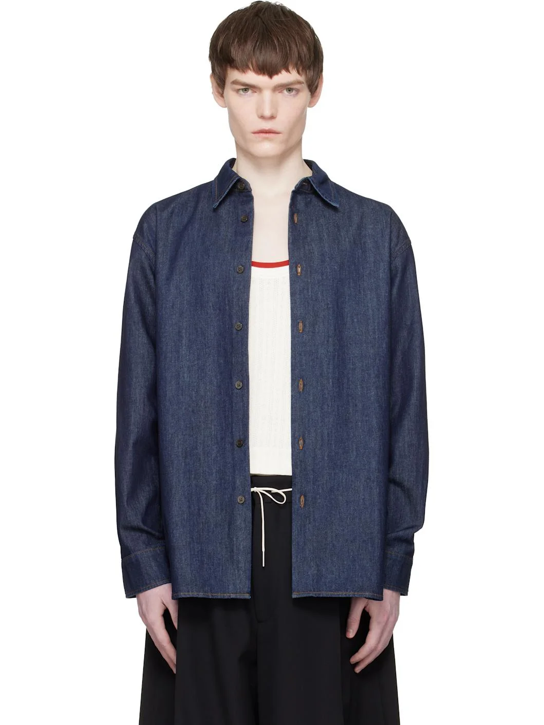 Navy Denim Shirt - 1
