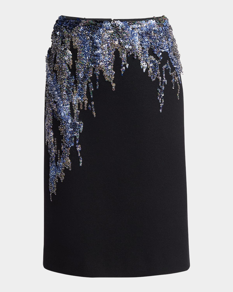 Samba Sequin Embroidered Crepe Skirt 1