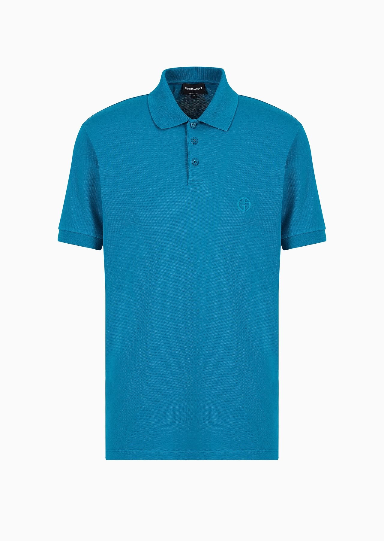 Stretch cotton piqué polo shirt - 1