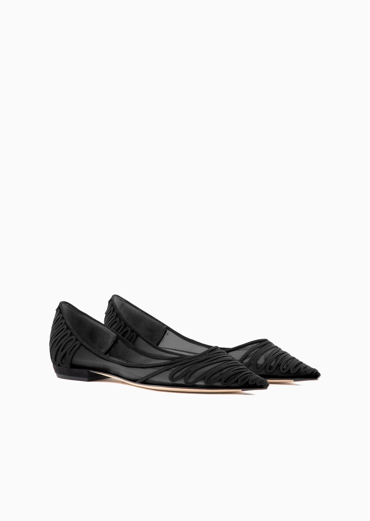 Tulle ballerinas with suede embroidery - 2