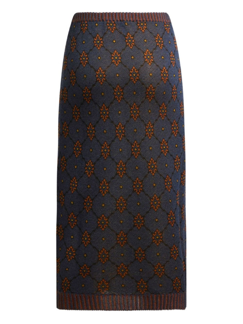 Etro pattern knit midi skirt outlook