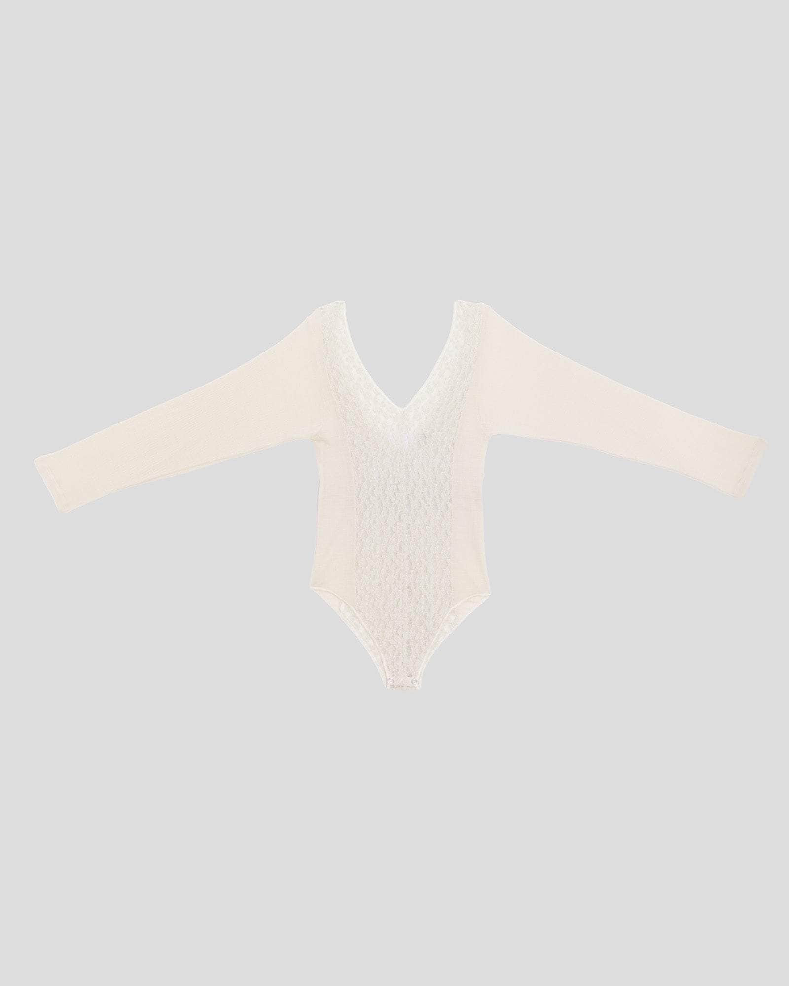 Crescent Long Sleeve Body - Organic Cotton Lace - 6