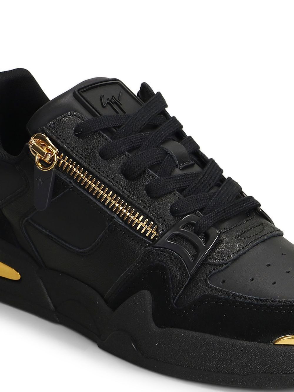 zip-detail leather sneakers - 4