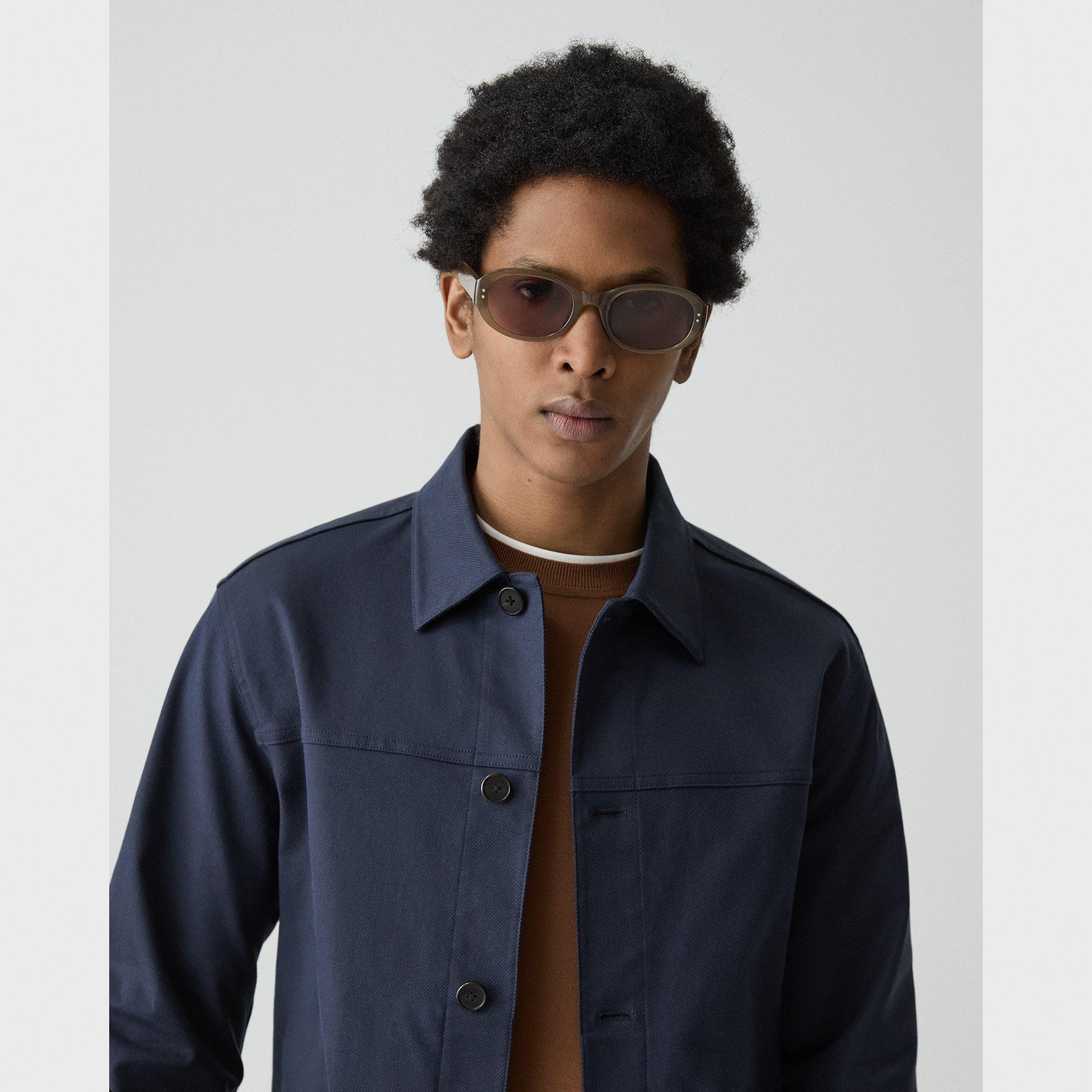 Button Jacket in Twill Stretch - 5