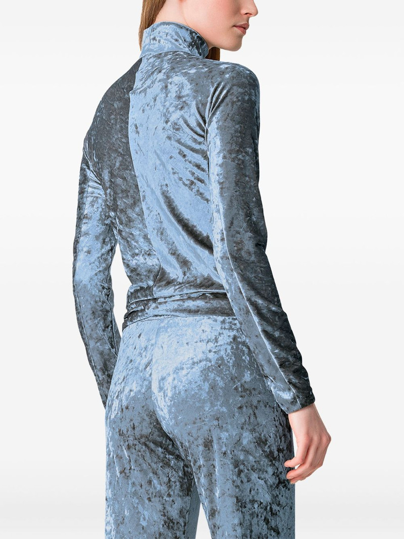crushed-velvet high-neck top 3