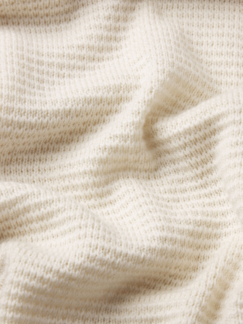 Textured Wool Cashmere Sweater in Warm White 4