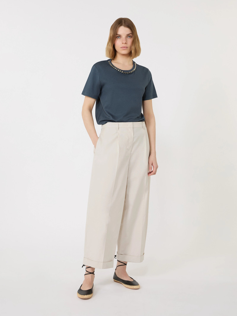 'S Max Mara BINGO Cotton and modal T-shirt - ULTRAMARINE outlook