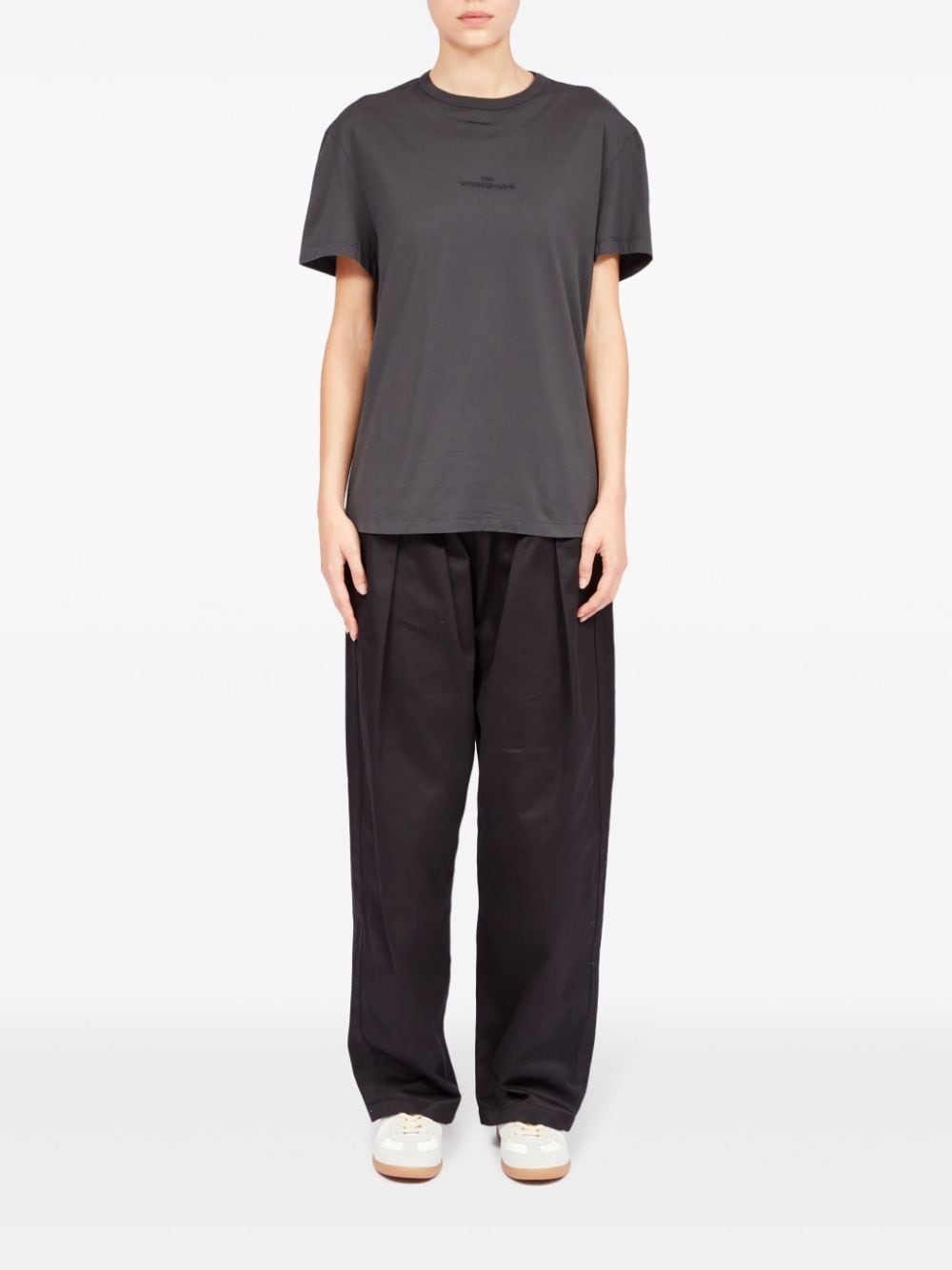 distorted-logo cotton T-shirt - 2