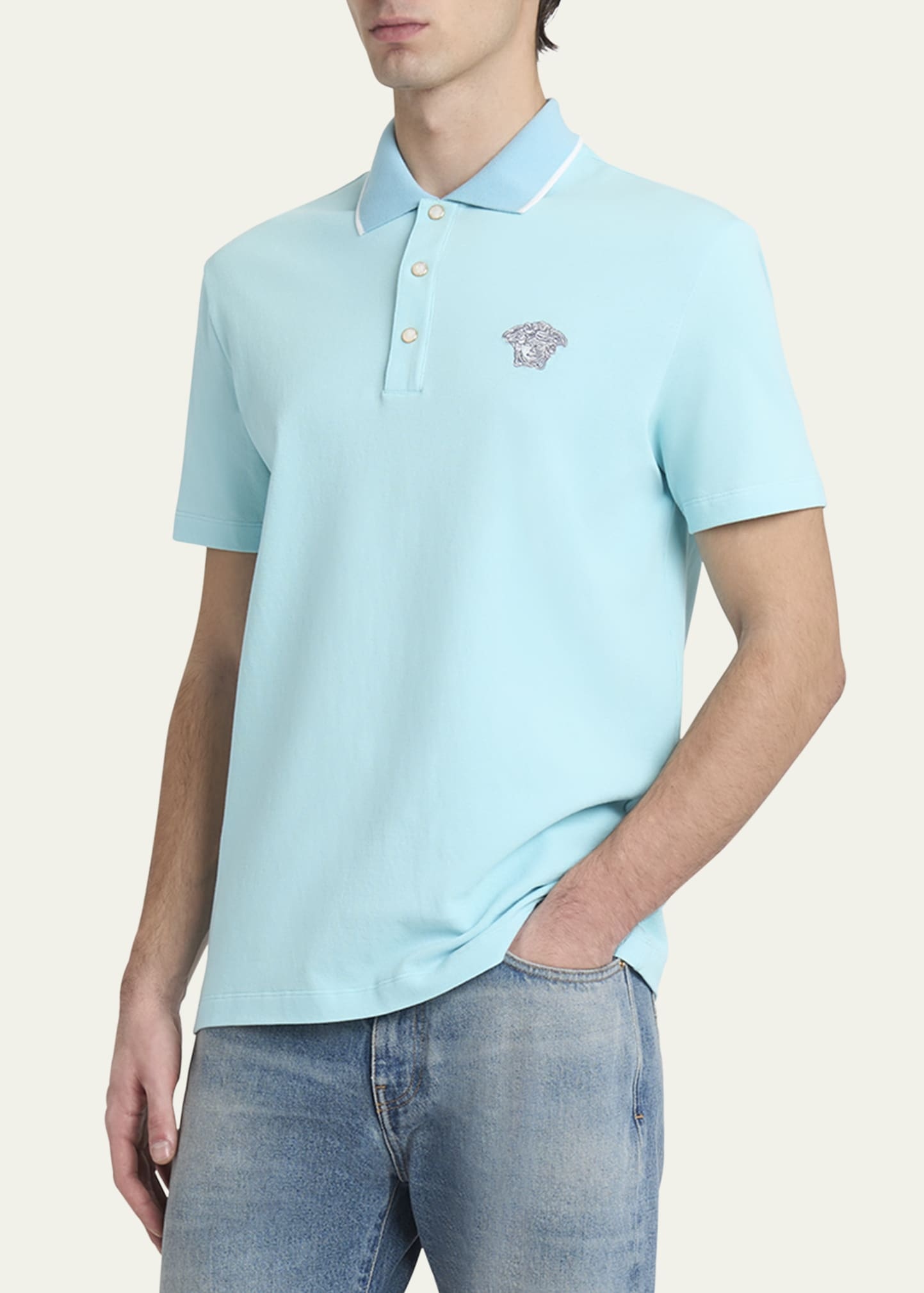Men's Medusa Pique Polo Shirt - 4