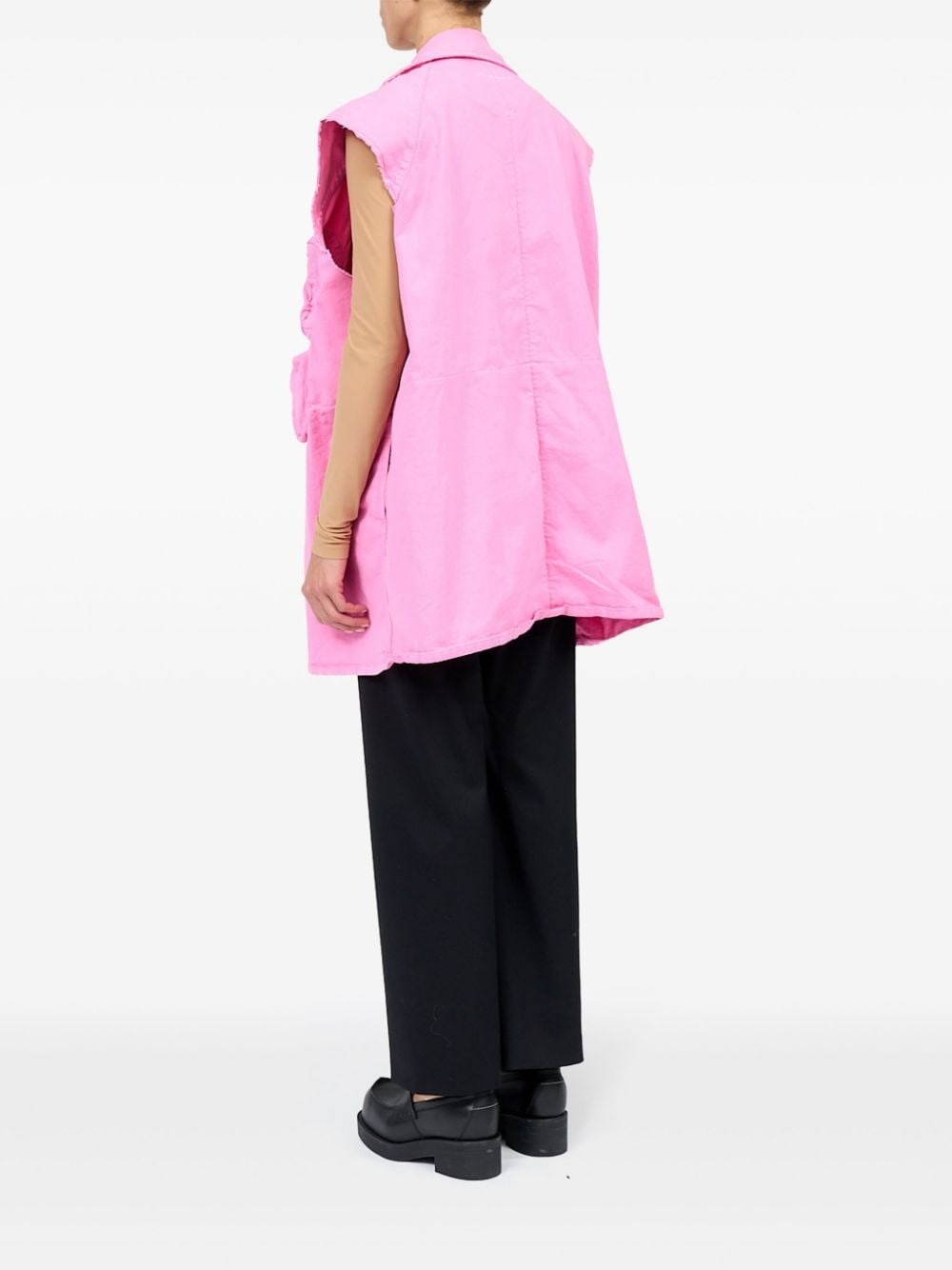 stitch-logo cotton-blend gilet - 5